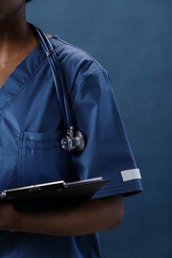 close up of doctor's scrubs and uniform to represent medical billing and coding services in St. Paul.